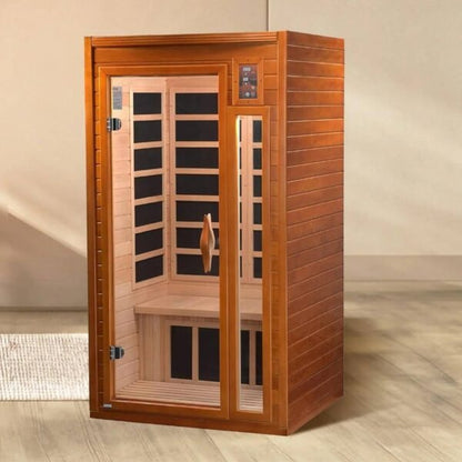 Dynamic Saunas Barcelona 1 to 2 Person Hemlock Wood Infrared Sauna For