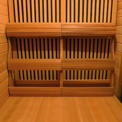 HeatWave 4-Person Cedar Corner Infrared Sauna with 10 Carbon Heaters